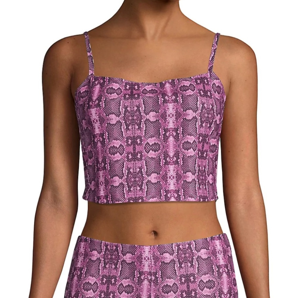 Capsule 98 pink and black snake print cropped top cami NWT